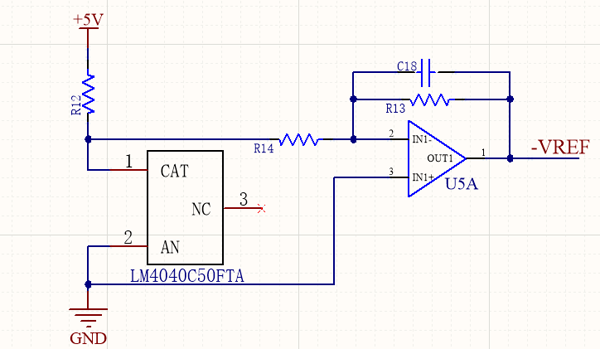 reference power supply and op amp generate a negative reference voltage